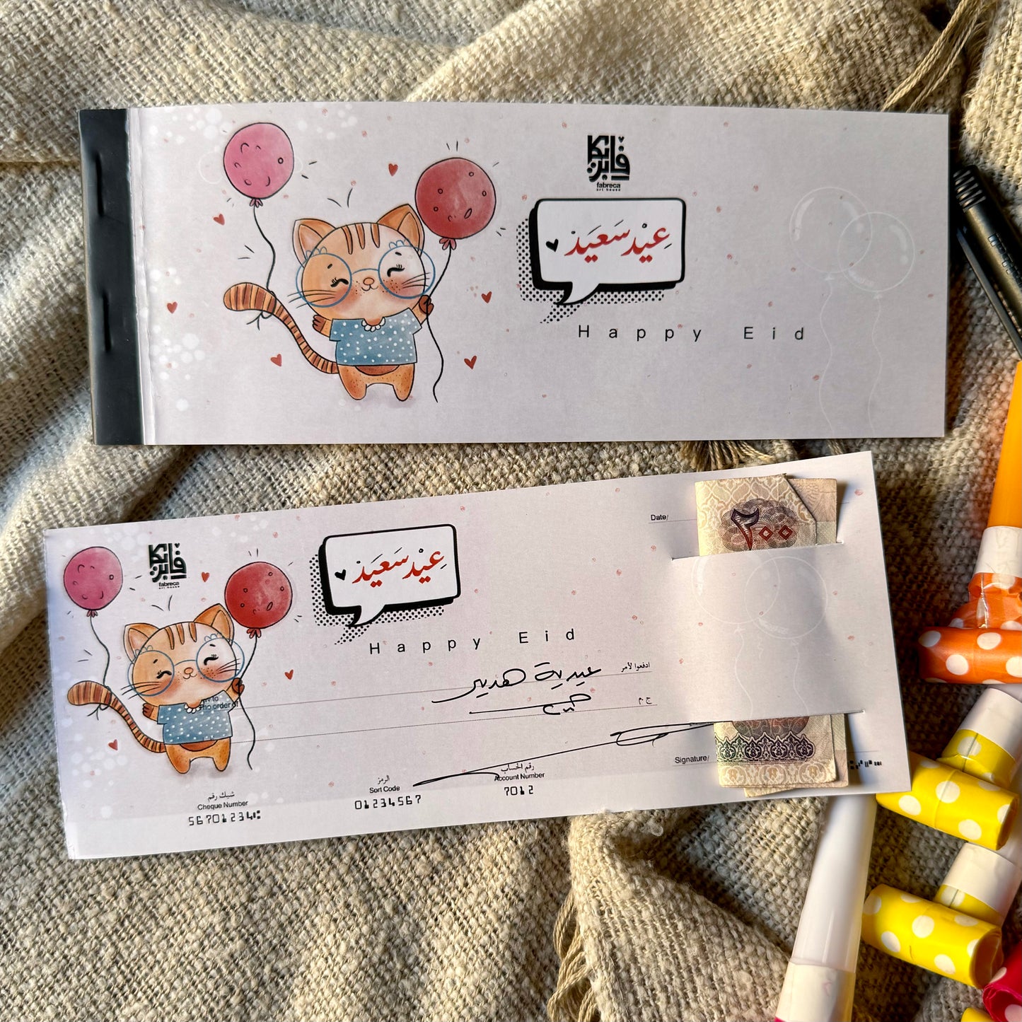Cat Design Eidaya Cheque book
