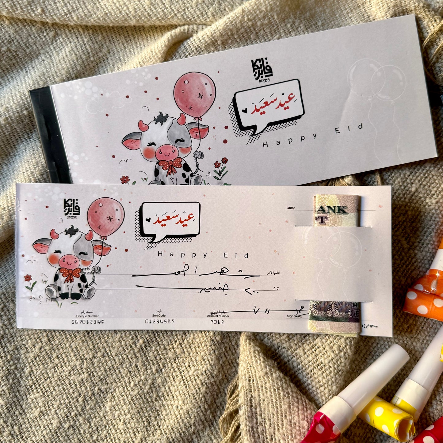 Cow Design Eidaya Cheque book