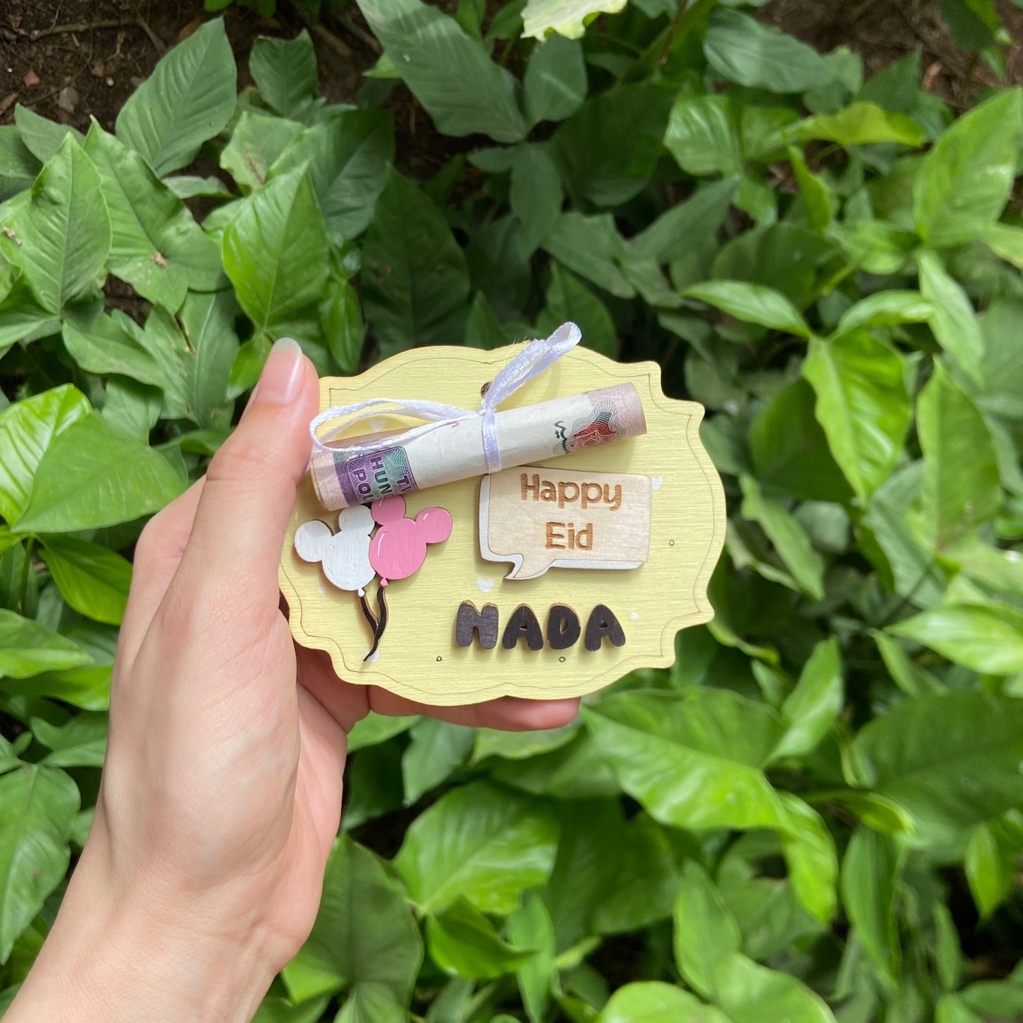 Wooden Eidiya Card
