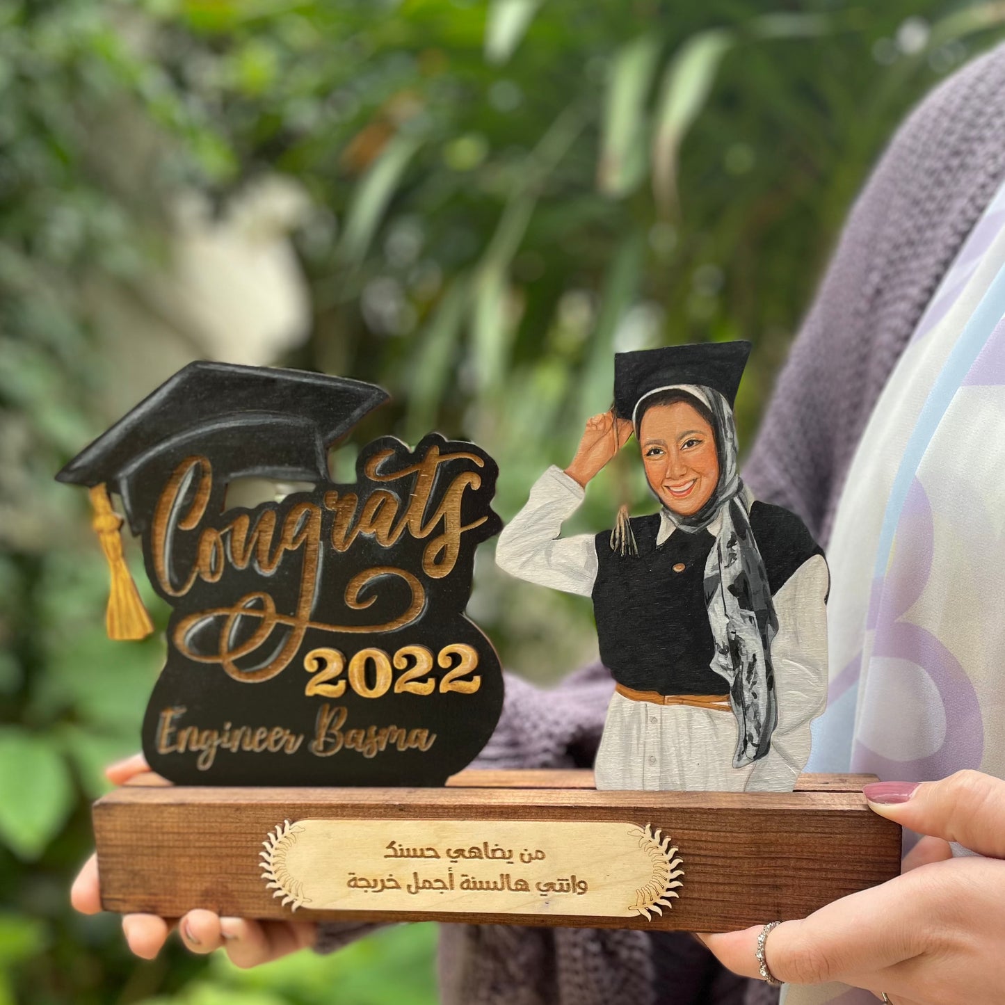 Wooden Stand Custom "Congrats"