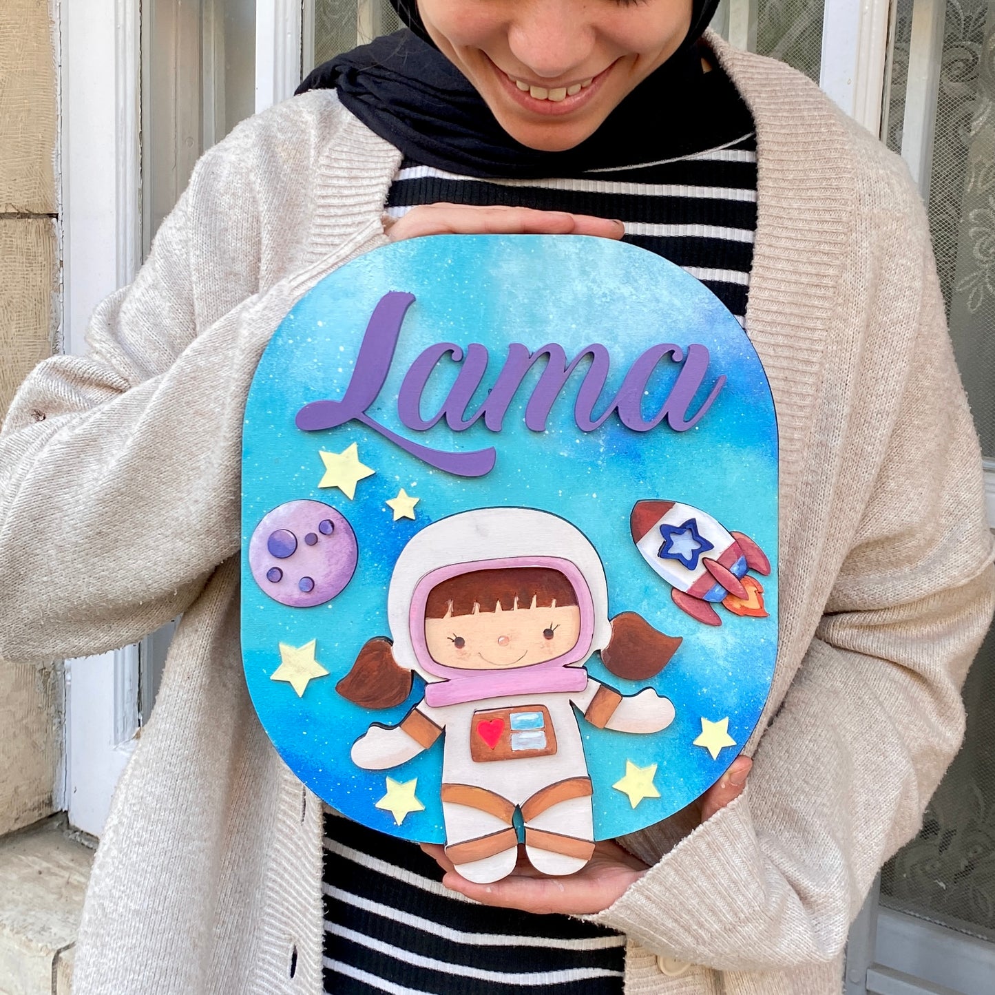 "Astronaut Sketch for Girls" Signboard