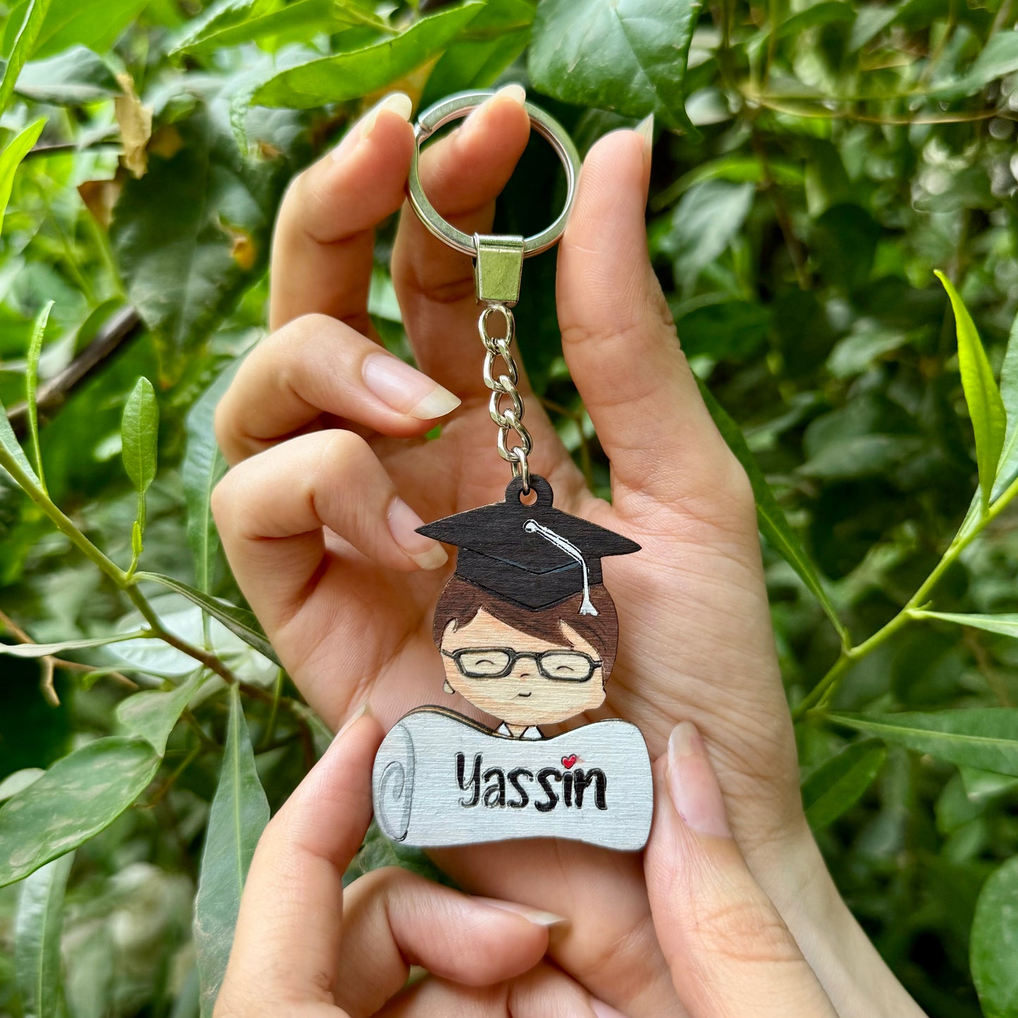 Boy-Eyeglasses Graduation Keychain