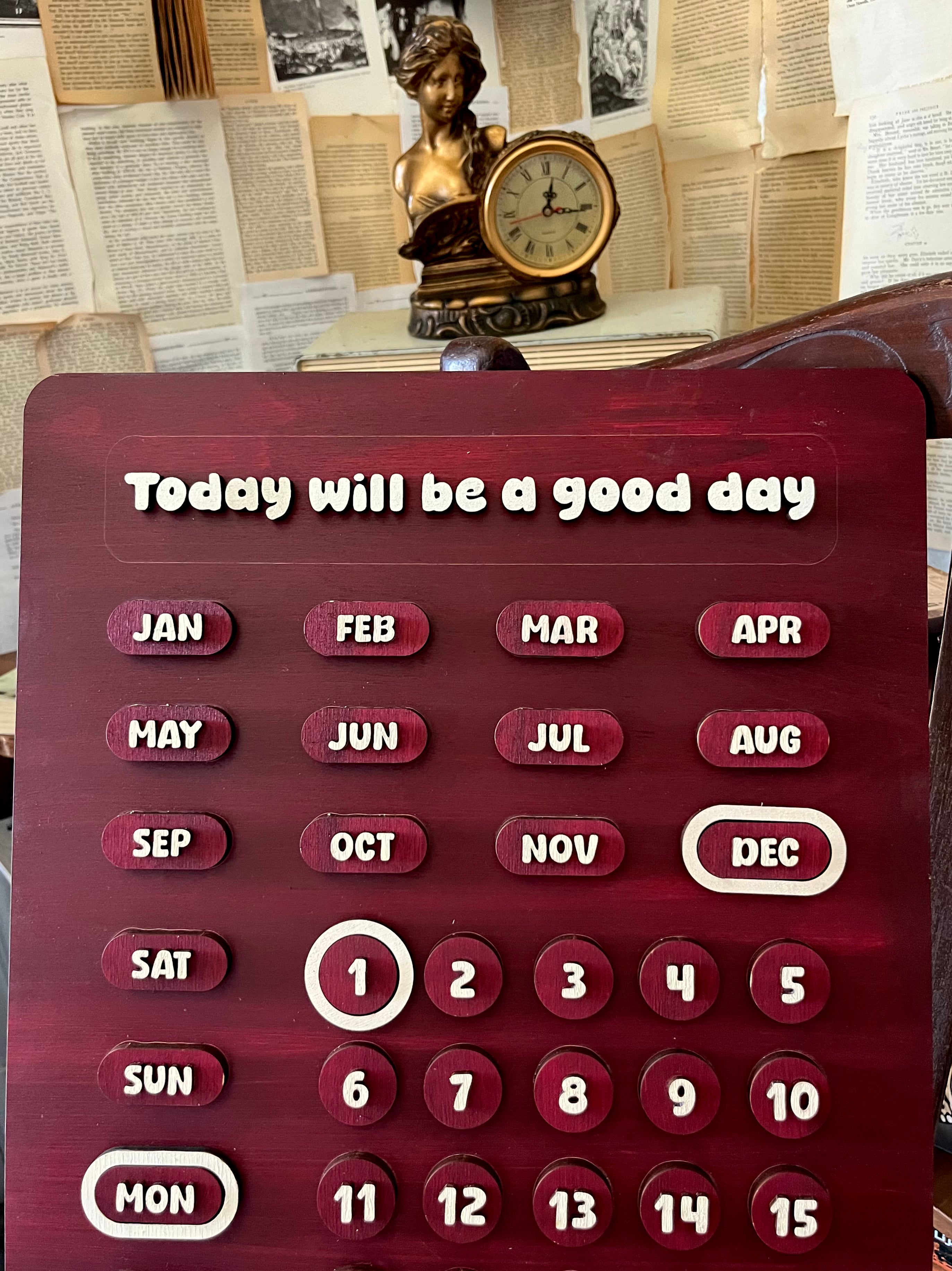 English Wooden Calendar