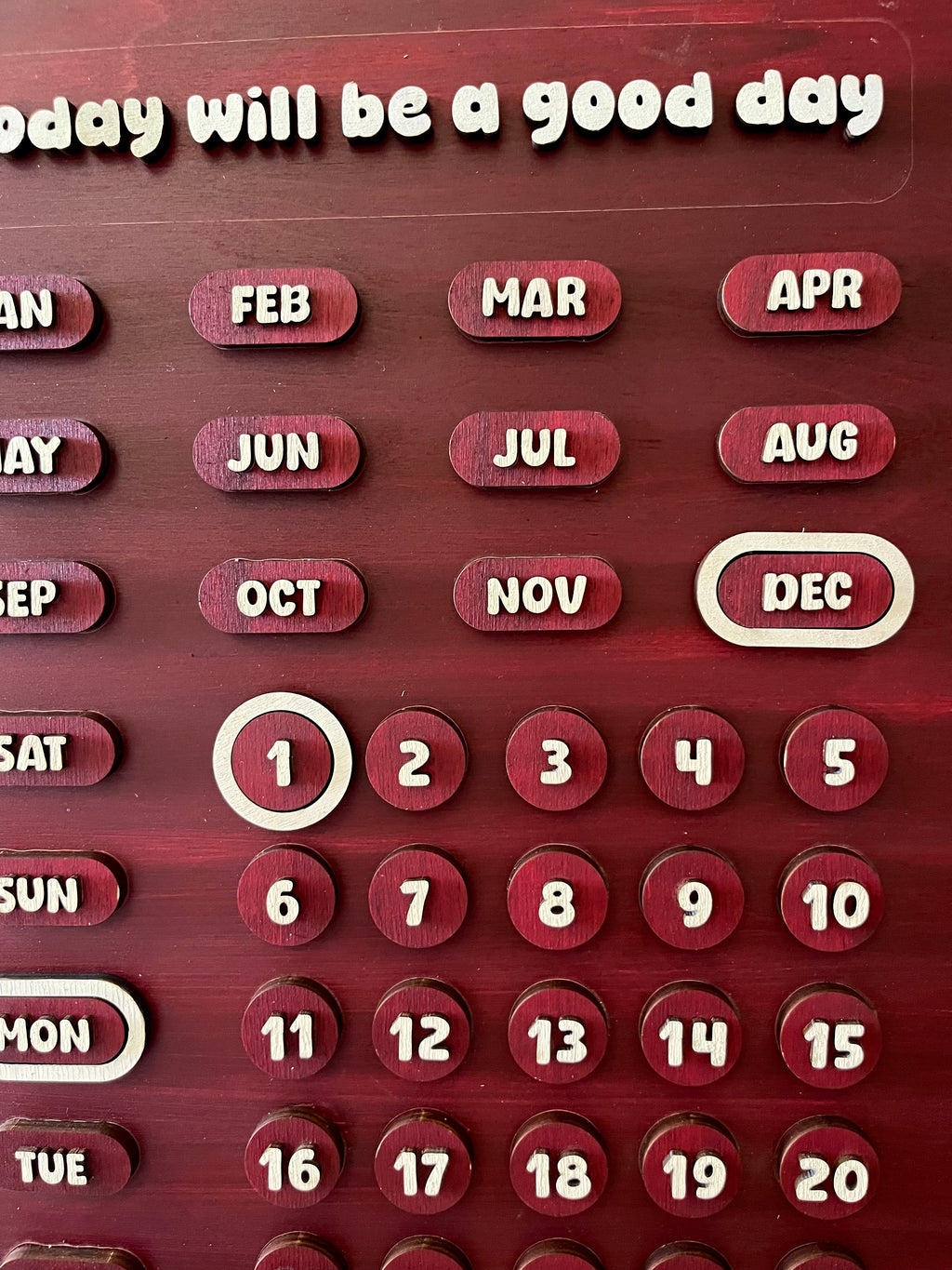 English Wooden Calendar
