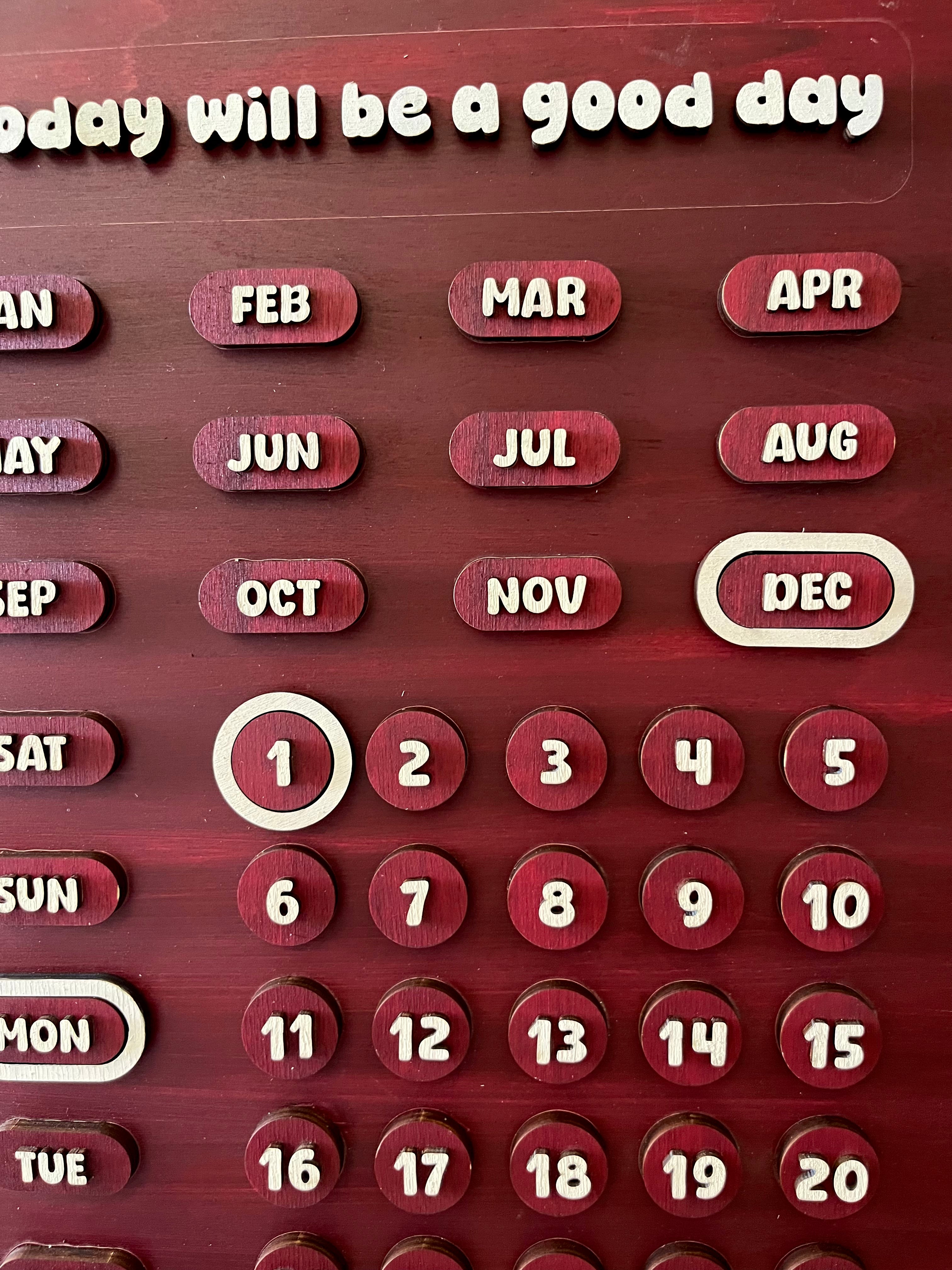 English Wooden Calendar