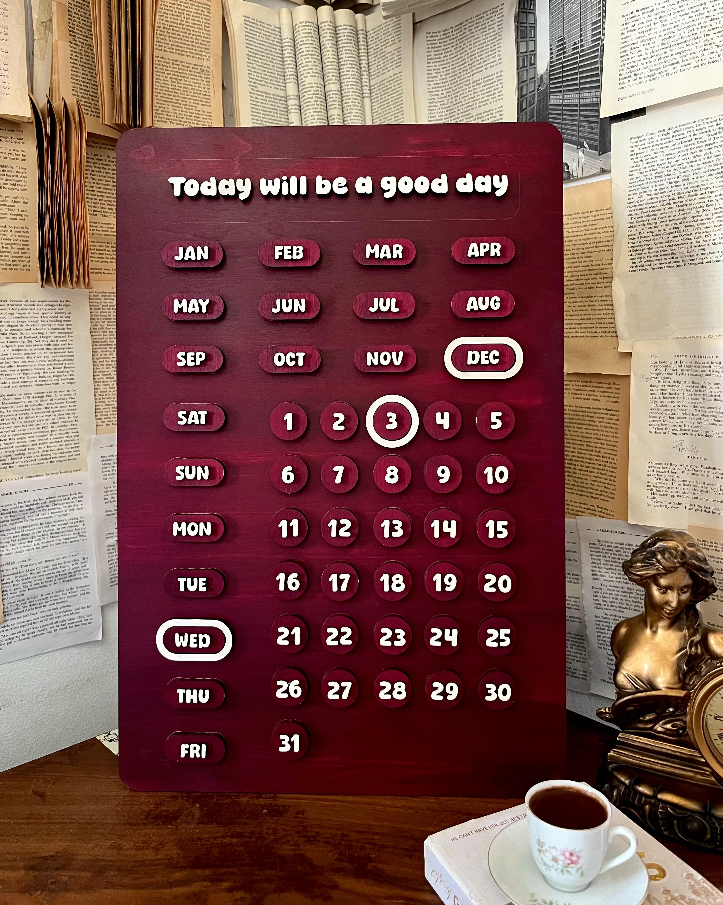 English Wooden Calendar