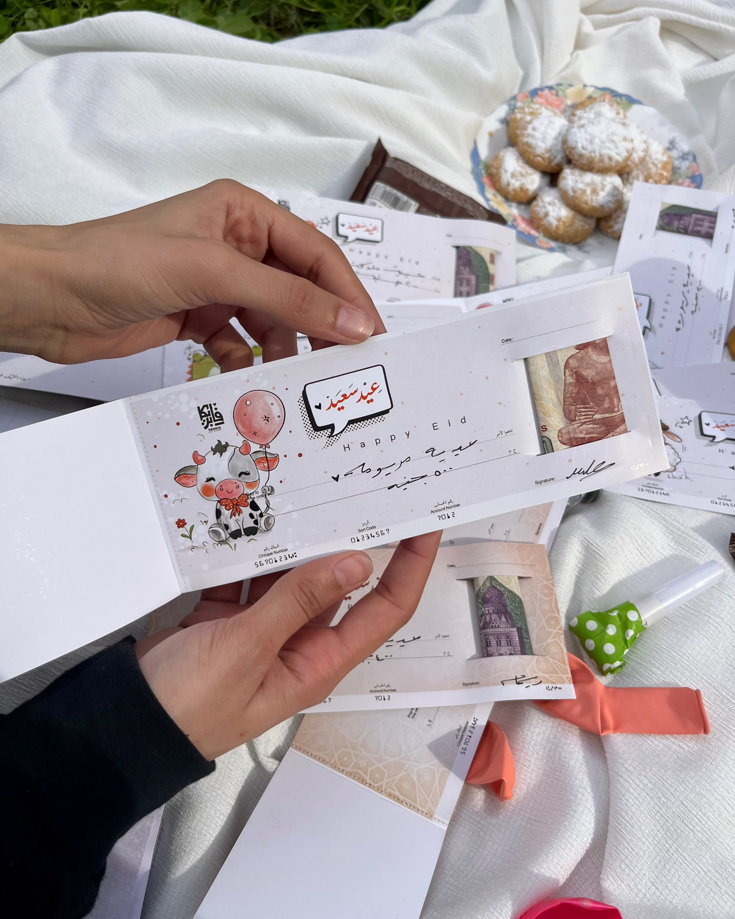 Cow Design Eidaya Cheque book