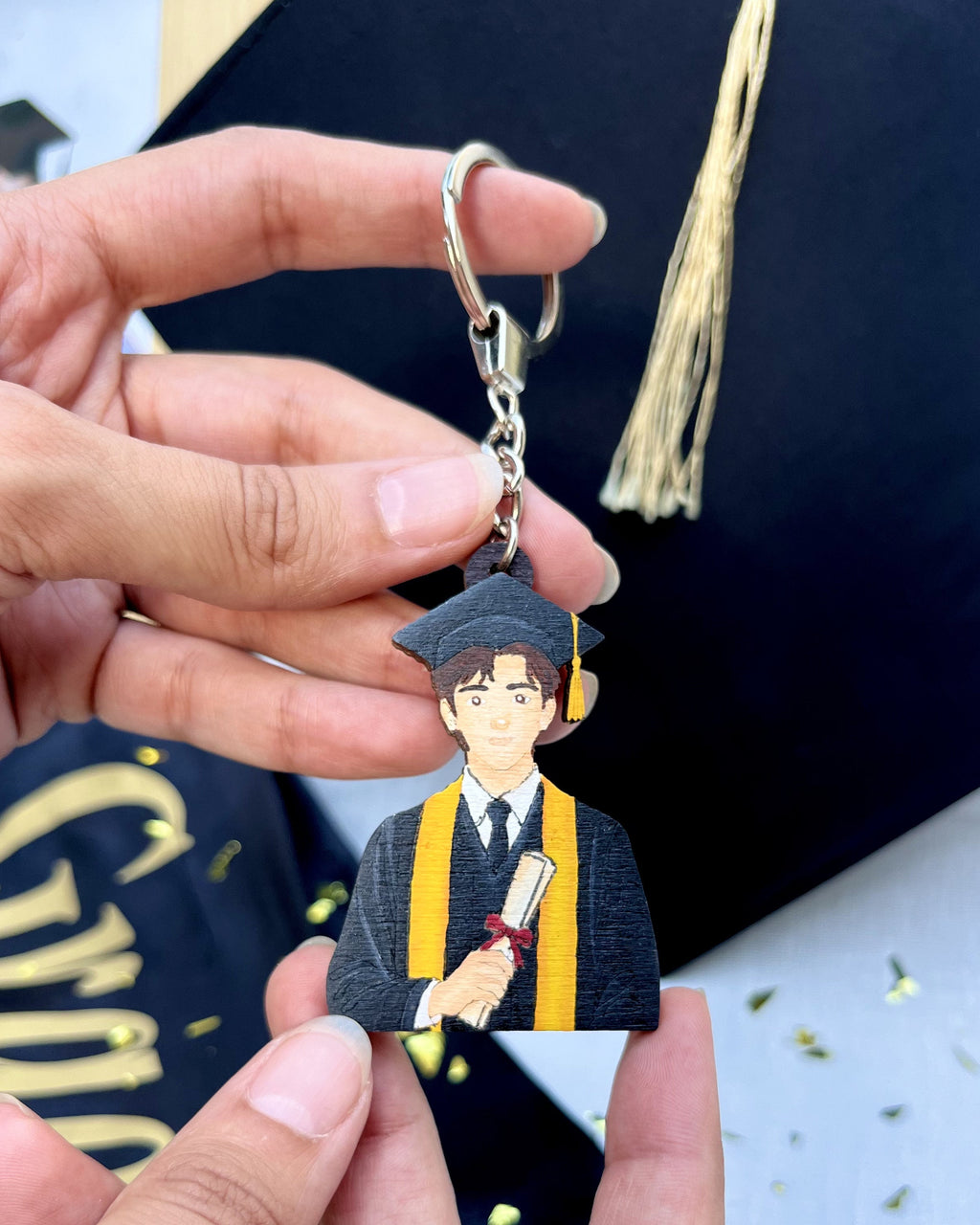 Graduation Keychain Character