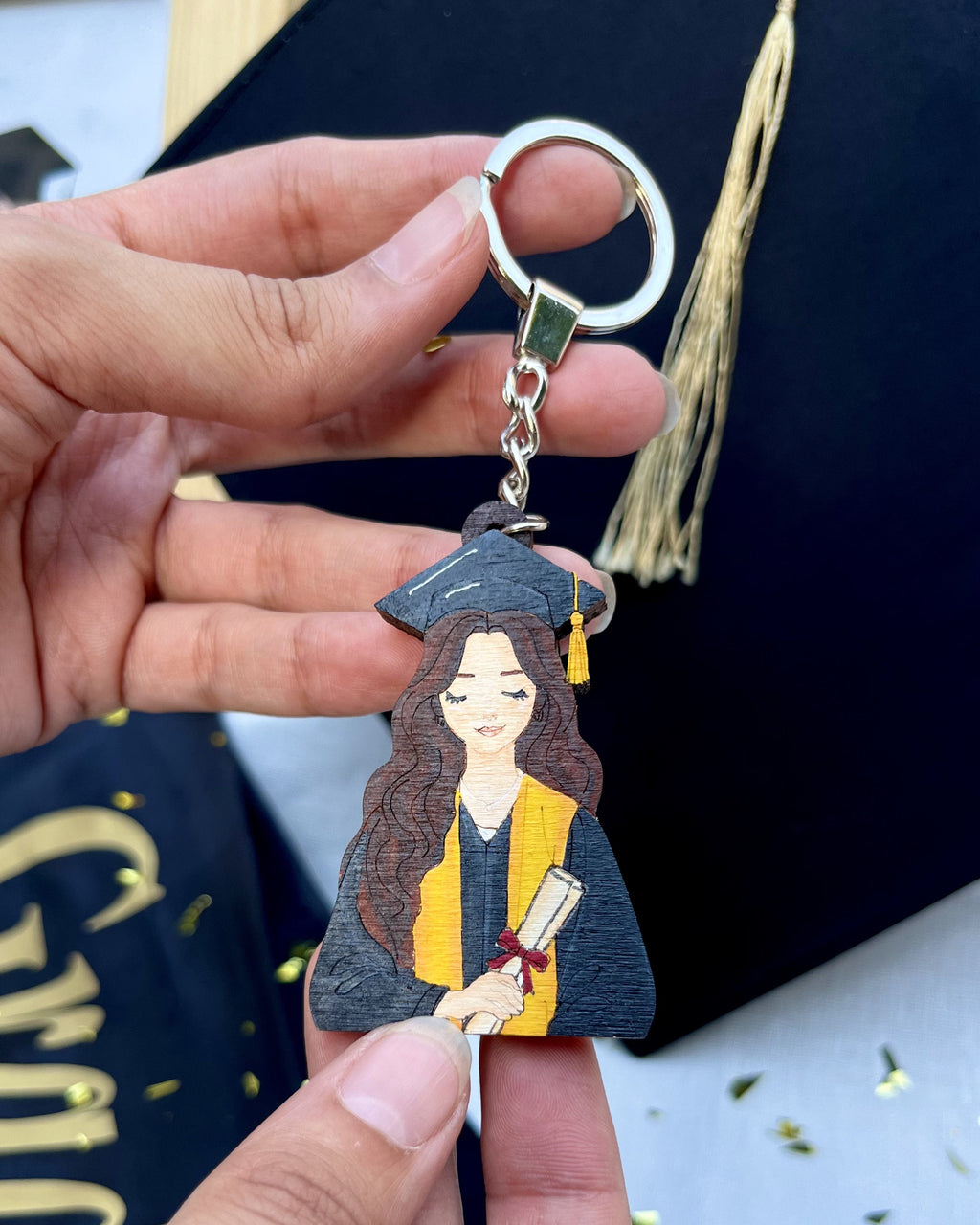 Graduation Keychain Character