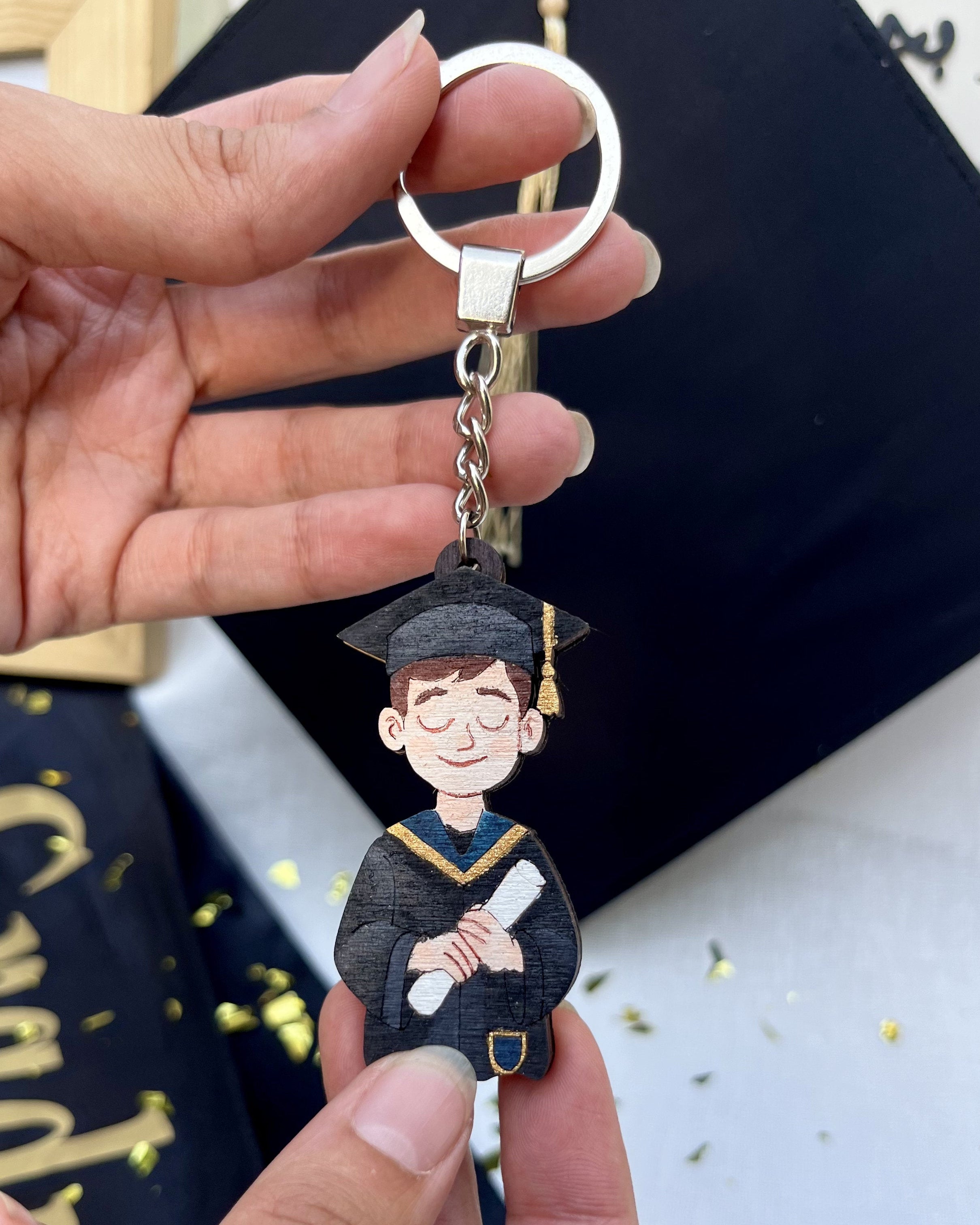 Graduation Keychain Character