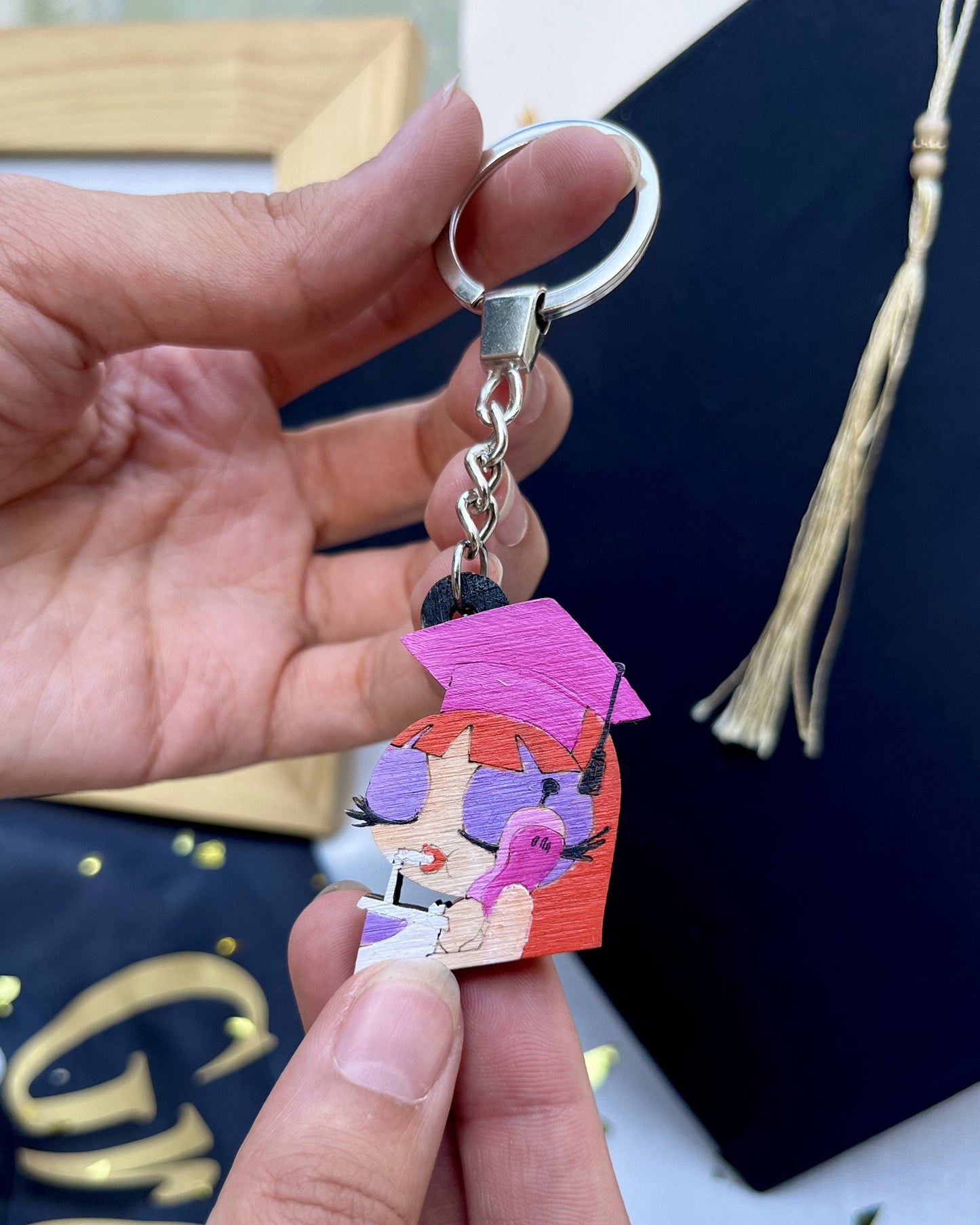 Graduation Cartoon Keychain