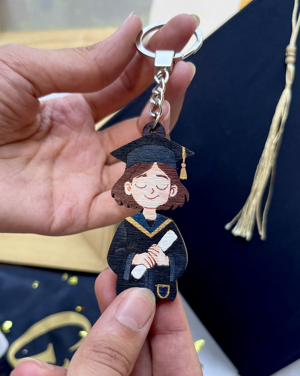 Graduation Keychain Character