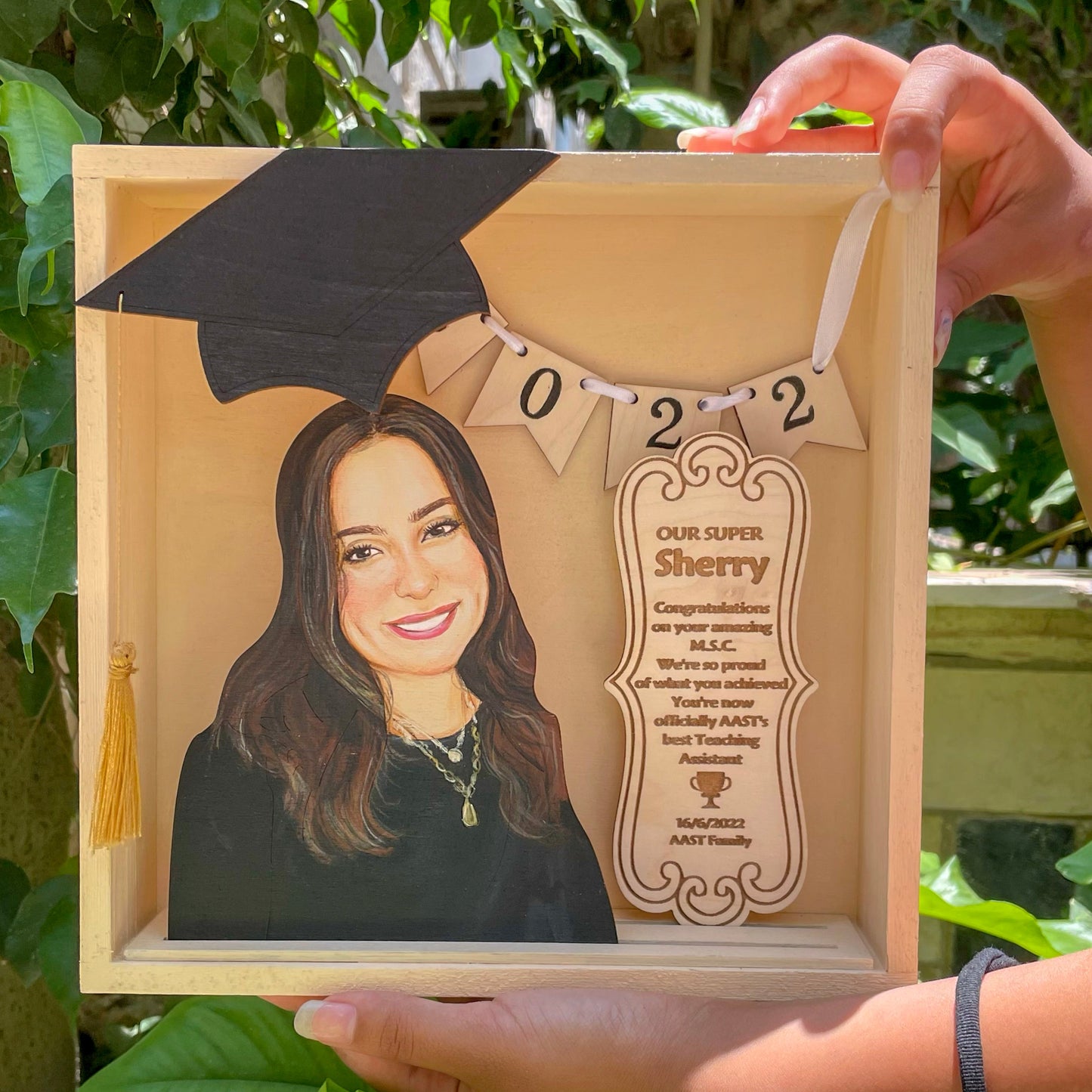 Graduation Frame with Custom Photo, Name and Quote Shape 2