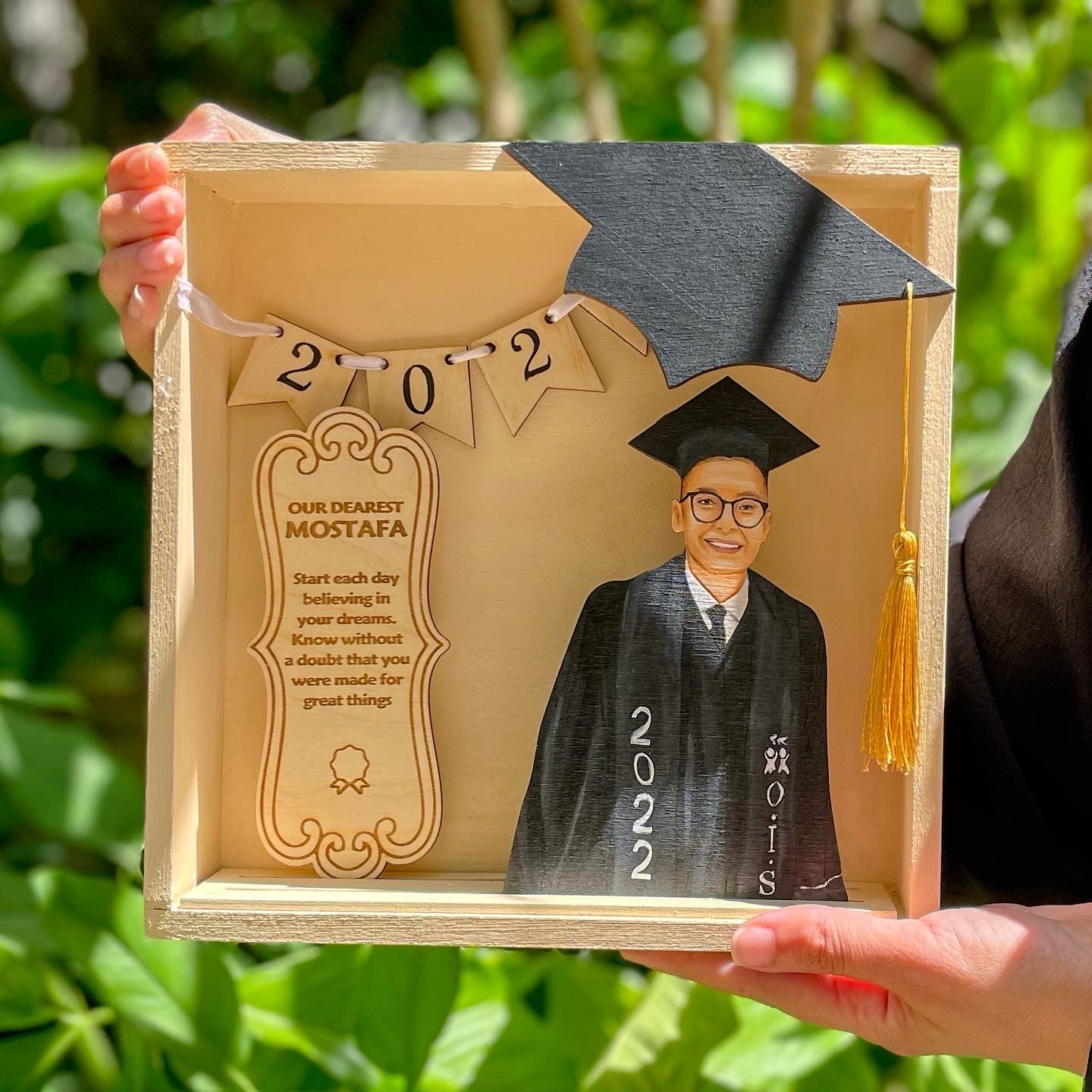 Graduation Frame with Custom Photo, Name and Quote Shape 3