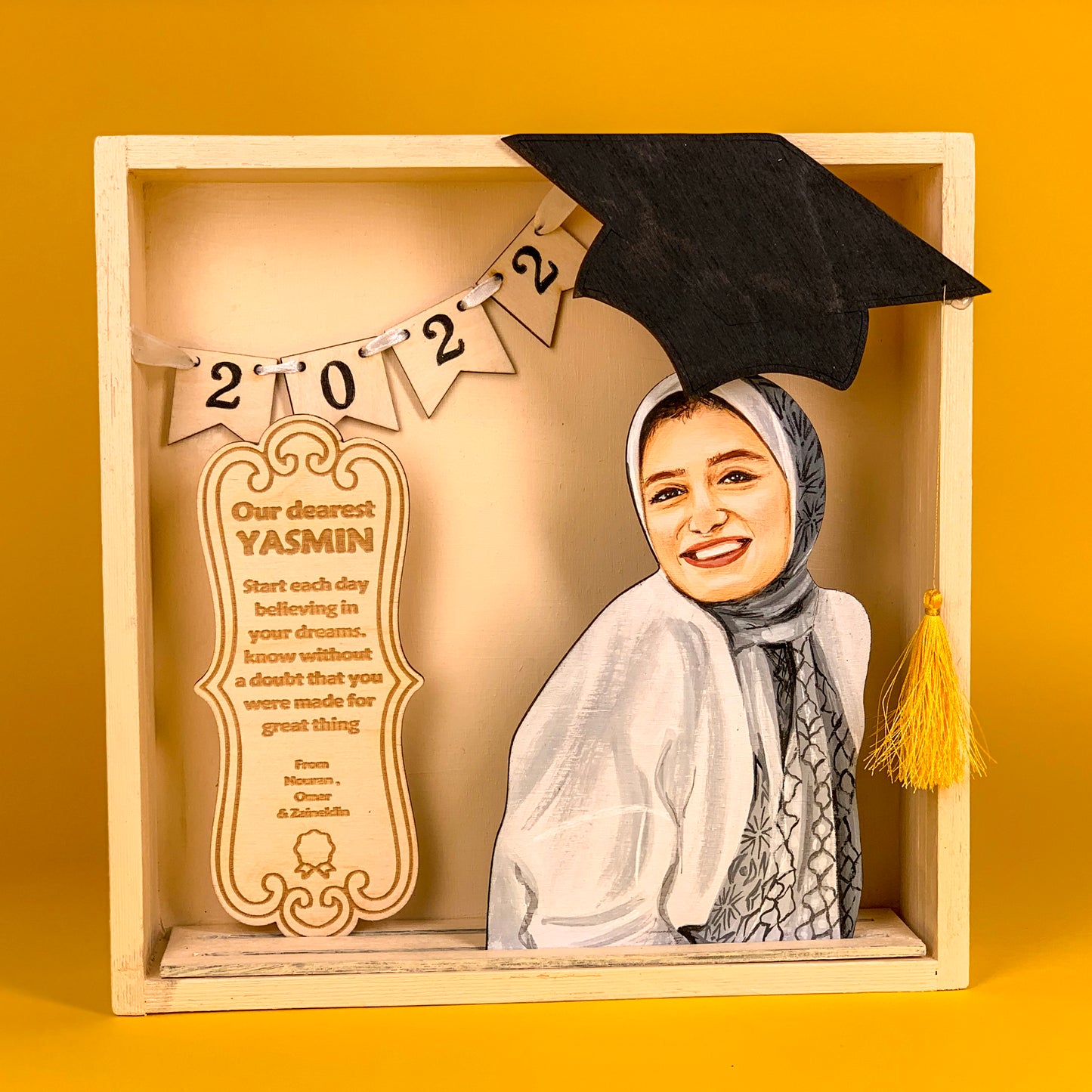 Graduation Frame with Custom Photo, Name and Quote Shape 4