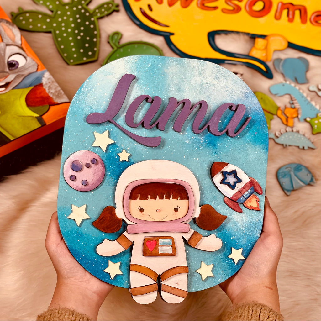 "Astronaut Sketch for Girls" Signboard