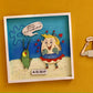 Signboard SpongeBob Scene "Mrs. Puff & Plankton Sketch" With Custom Quote