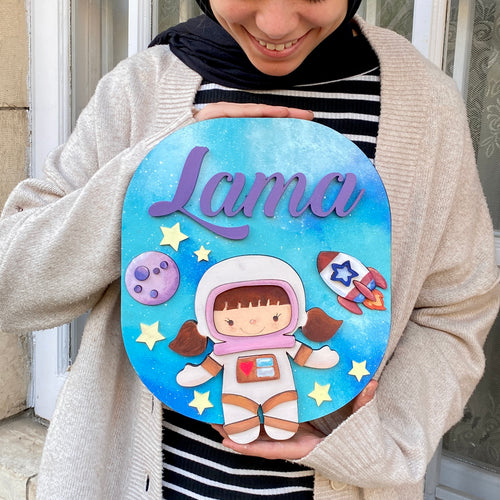 "Astronaut Sketch for Girls" Signboard